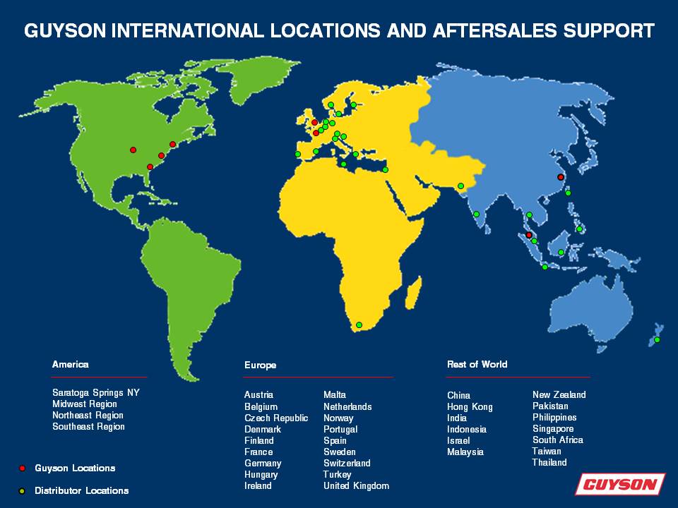 Guyson International locations and aftersales support